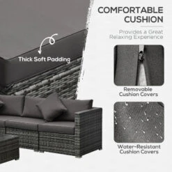 Outsunny 6 Pieces Outdoor Rattan Corner Sofa Set, Patio Aluminum Frame With All-weather Wicker Conversation Furniture W/ Coffee Table & Cushions, Mixed Grey 21 Outsunny 6 Pieces Outdoor Rattan Corner Sofa Set, Patio Aluminum Frame With All-weather Wicker Conversation Furniture W/ Coffee Table & Cushions, Mixed Grey -Home Furnishing Serie Shop Y4t88c1865415d2ed jpg