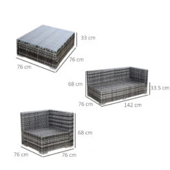 Outsunny Rattan Corner Sofa Set With Coffee Table - Grey 13 Outsunny Rattan Corner Sofa Set With Coffee Table - Grey -Home Furnishing Serie Shop YBra1217eecc28b10 jpg