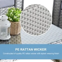 Outsunny 6PC Garden Rattan Sofa Set Bonzer Outdoor Furniture Patio Table Loveseat Stool Lounging Ottoman Aluminium Frame Wicker Weave Conservatory Grey -Home Furnishing Serie Shop YJs88c17eecc29421 0db1445b 43b7 48bb 8381 c02a35f81ea8
