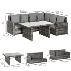 Outsunny Rattan Sofa Set With Table 3 Piece 1.8m- Grey 13 Outsunny Rattan Sofa Set With Table 3 Piece 1.8m- Grey -Home Furnishing Serie Shop Z9ja1218746d3c287 jpg