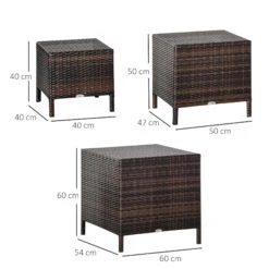 Outsunny Rattan Side Table Set- Brown 12 Outsunny Rattan Side Table Set- Brown -Home Furnishing Serie Shop a8Za1217eecc2a1c7