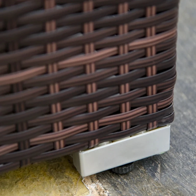 Outsunny Rattan Sofa Set With Chez Lounge And Coffee Table - Brown 10 Outsunny Rattan Sofa Set With Chez Lounge And Coffee Table - Brown - Image 10