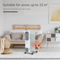 HOMCOM 2180W Oil Filled Radiator, 9 Fins, Portable Heater W/ Timer, Thermostat Control -Home Furnishing Serie Shop afe08064c0f4a789bbc2c09fa175b4b1
