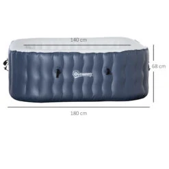 Outsunny Inflatable Hot Tub Spa Square For 4-6 People 180cm - Dark Blue -Home Furnishing Serie Shop avGa1218041c9642a jpg