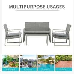 Outsunny-4 Piece Rattan Sofa Set - Grey 14 Outsunny-4 Piece Rattan Sofa Set - Grey -Home Furnishing Serie Shop bST75617eecc29b7a 869f42cd 70f6 4bc1 b622 c0b282fc9070