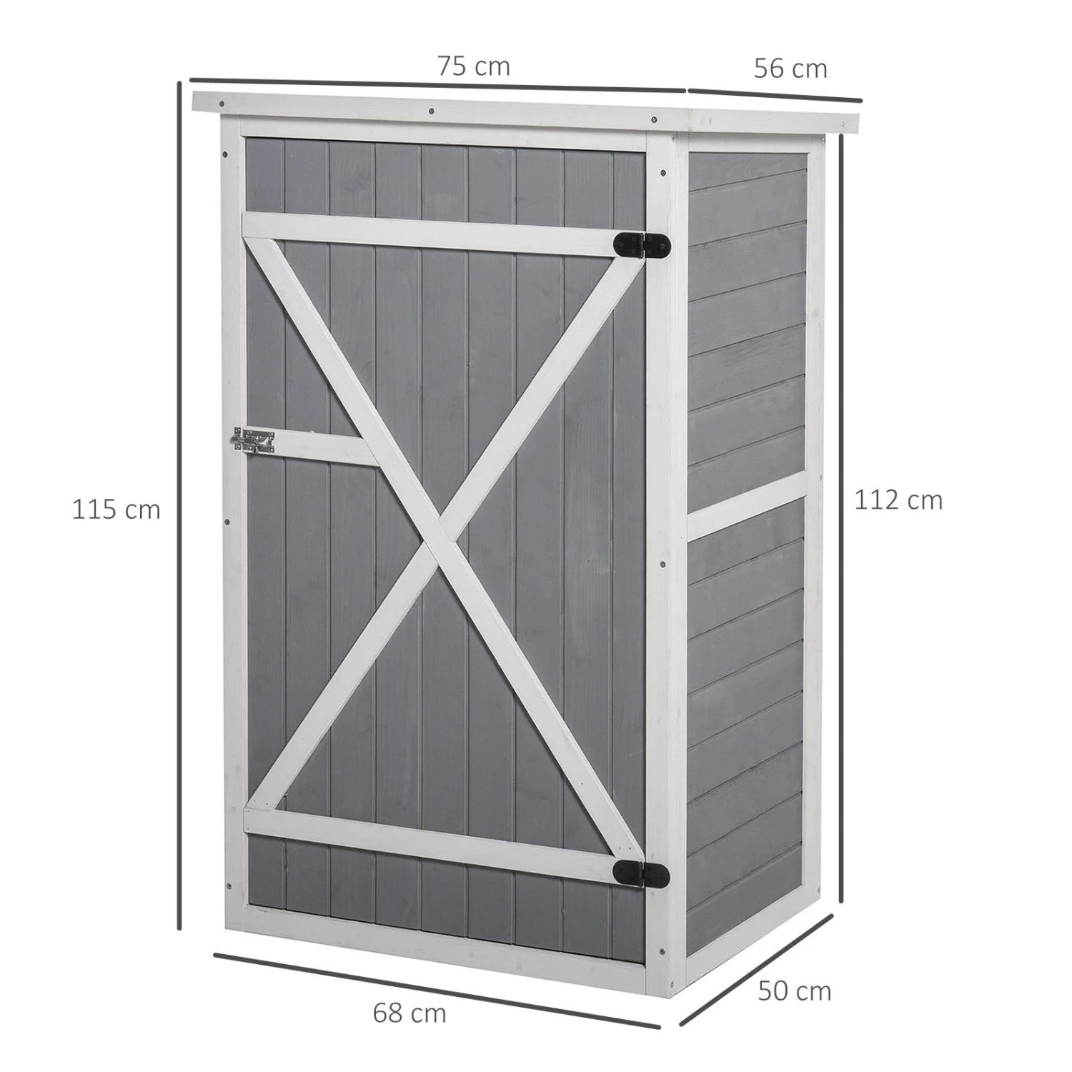 Outsunny Garden Storage Shed - Grey 3 Outsunny Garden Storage Shed - Grey - Image 3