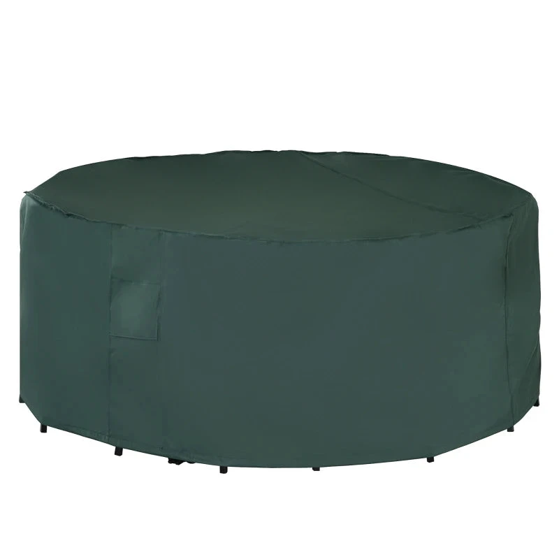 Outsunny PVC Coated Round Furniture Cover- Green 1 Outsunny PVC Coated Round Furniture Cover- Green