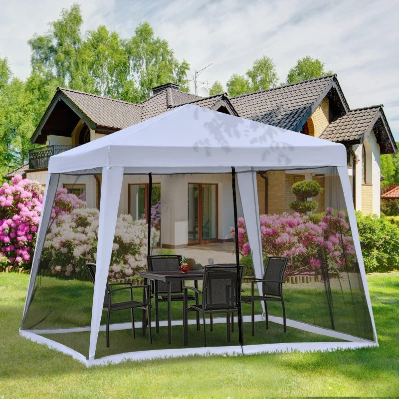 Outsunny 3 X 3 Meter Outdoor Gazebo Garden Canopy Tent Sun Shade Event Shelter With Mesh Screen Side Walls, Grey 2 Outsunny 3 X 3 Meter Outdoor Gazebo Garden Canopy Tent Sun Shade Event Shelter With Mesh Screen Side Walls, Grey - Image 2