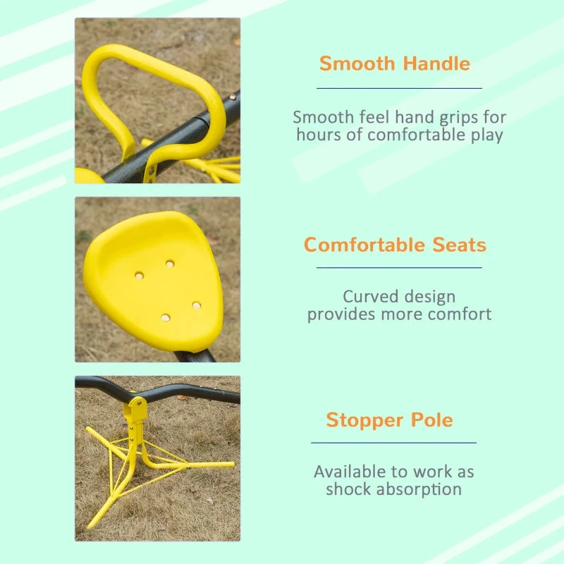 Outsunny See Saw For Ages 3-7 Years, Yellow 7 Outsunny See Saw For Ages 3-7 Years, Yellow - Image 7