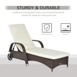 Outsunny Rattan Sun Lounger - Brown 18 Outsunny Rattan Sun Lounger - Brown -Home Furnishing Serie Shop cLya09180ae19d075 jpg