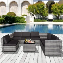 Outsunny Patio Rattan Sofa Set 6 Seater - Grey -Home Furnishing Serie Shop cvH90f17fb1c31dbb jpg