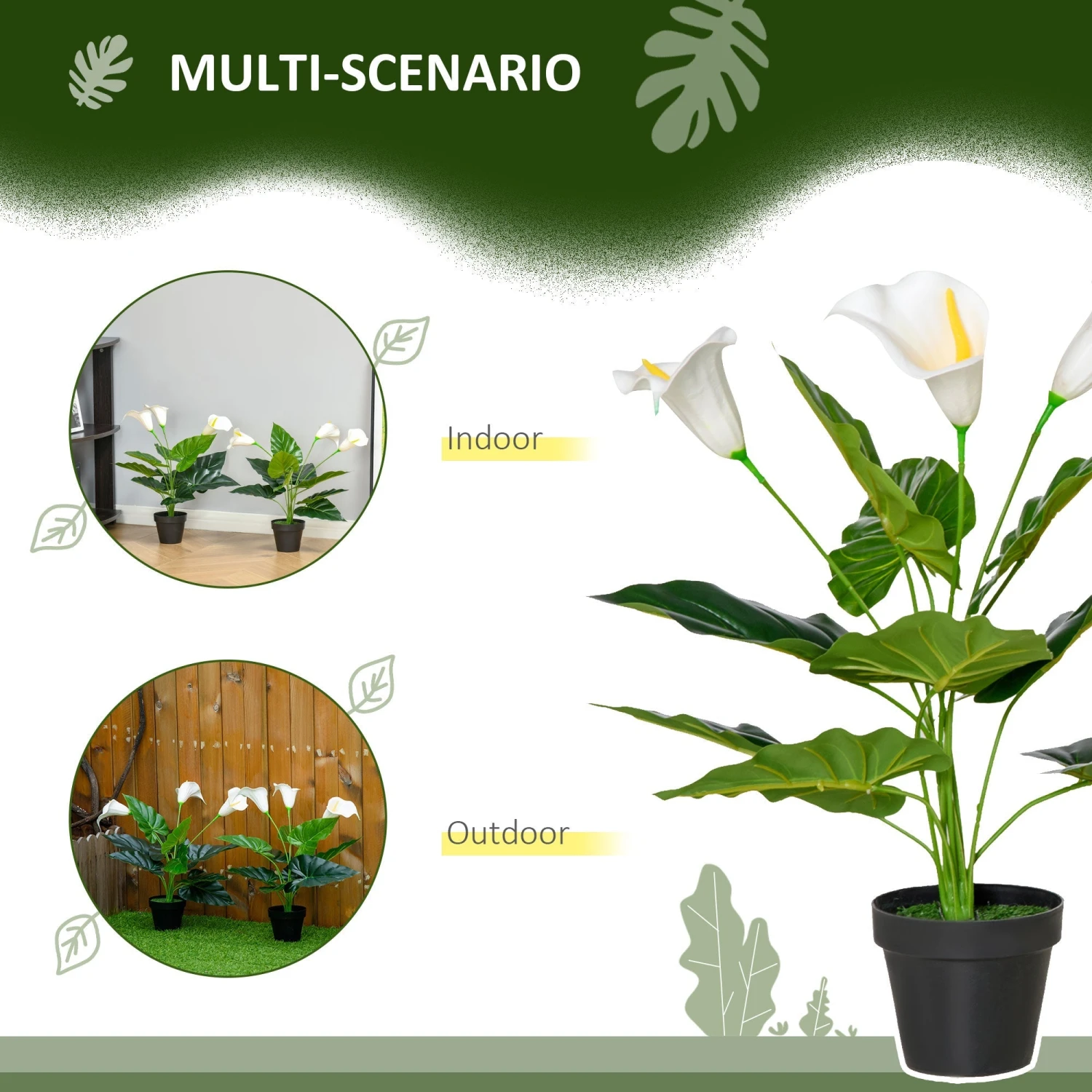 HOMCOM Calla Lily Flower - Artificial Plants 5 HOMCOM Calla Lily Flower - Artificial Plants - Image 5