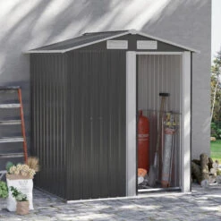Outsunny Metal Storage Shed With Sliding Door 5ft X 4.3ft - Grey 20 Outsunny Metal Storage Shed With Sliding Door 5ft X 4.3ft - Grey -Home Furnishing Serie Shop doV90f18025dd5172 jpg