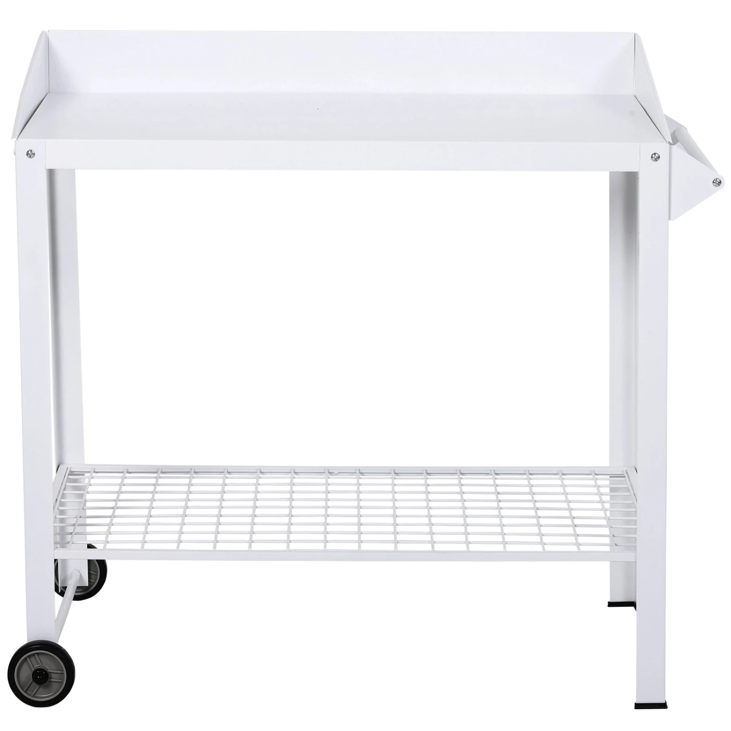Outsunny Metal Outdoor Garden Potting Bench White 9 Outsunny Metal Outdoor Garden Potting Bench White - Image 9