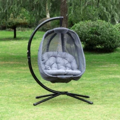 Outsunny Hanging Egg Chair - Grey -Home Furnishing Serie Shop eWA6ff1801c81fc84 jpg