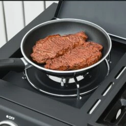 Outsunny Gas Burner Barbecue Grill 3+1 Burner Garden BBQ Trolley W/ Side Burner Warming Rack Side Shelves Storage Cabinet Piezo Ignition Thermometer 110x50x100cm -Home Furnishing Serie Shop ebI4bd17dc22f05e5 f7539ed1 fd98 4ff2 9f0a 6e18f65cee07