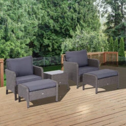 Outsunny Rattan 2 Seater Set With Footstools And Side Table - Dark Grey 14 Outsunny Rattan 2 Seater Set With Footstools And Side Table - Dark Grey -Home Furnishing Serie Shop elY90f17eecc299a0 jpg