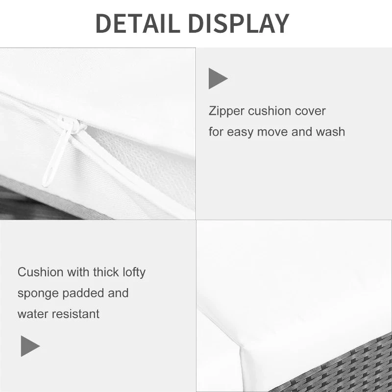 Outsunny Rattan Sofa 3 Seater - Black 5 Outsunny Rattan Sofa 3 Seater - Black - Image 5