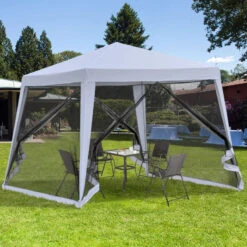 Outsunny 3 X 3 Meter Outdoor Gazebo Garden Canopy Tent Sun Shade Event Shelter With Mesh Screen Side Walls, Grey 17 Outsunny 3 X 3 Meter Outdoor Gazebo Garden Canopy Tent Sun Shade Event Shelter With Mesh Screen Side Walls, Grey -Home Furnishing Serie Shop fD56ff185948f78b5 jpg