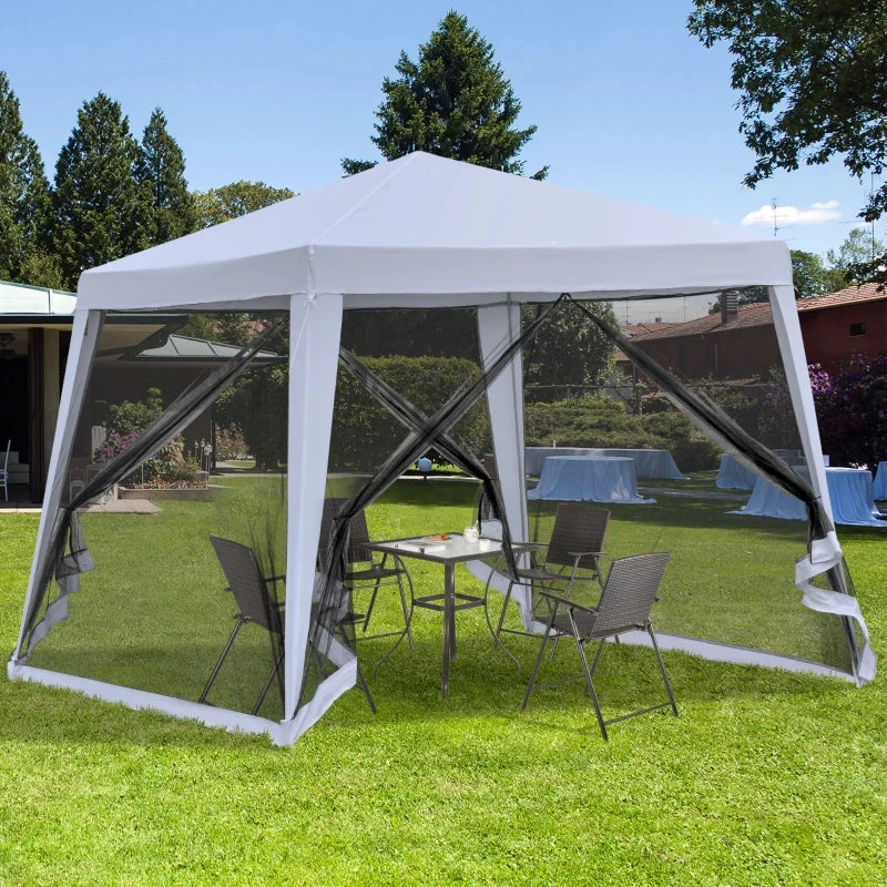 Outsunny 3 X 3 Meter Outdoor Gazebo Garden Canopy Tent Sun Shade Event Shelter With Mesh Screen Side Walls, Grey 3 Outsunny 3 X 3 Meter Outdoor Gazebo Garden Canopy Tent Sun Shade Event Shelter With Mesh Screen Side Walls, Grey - Image 3