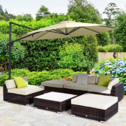 Outsunny 6 PC Rattan Sofa Coffee Table Set Sectional Wicker Weave Furniture For Garden Outdoor Conservatory W/ Pillow Cushion- Brown 9 Outsunny 6 PC Rattan Sofa Coffee Table Set Sectional Wicker Weave Furniture For Garden Outdoor Conservatory W/ Pillow Cushion- Brown -Home Furnishing Serie Shop fEh90f1821a262f6d jpg