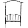 Outsunny Metal Arch Garden Bench - Black