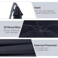 Outsunny Cantilever Banana Parasol 3m - Black 18 Outsunny Cantilever Banana Parasol 3m - Black -Home Furnishing Serie Shop ff6b10182a12c6128 jpg