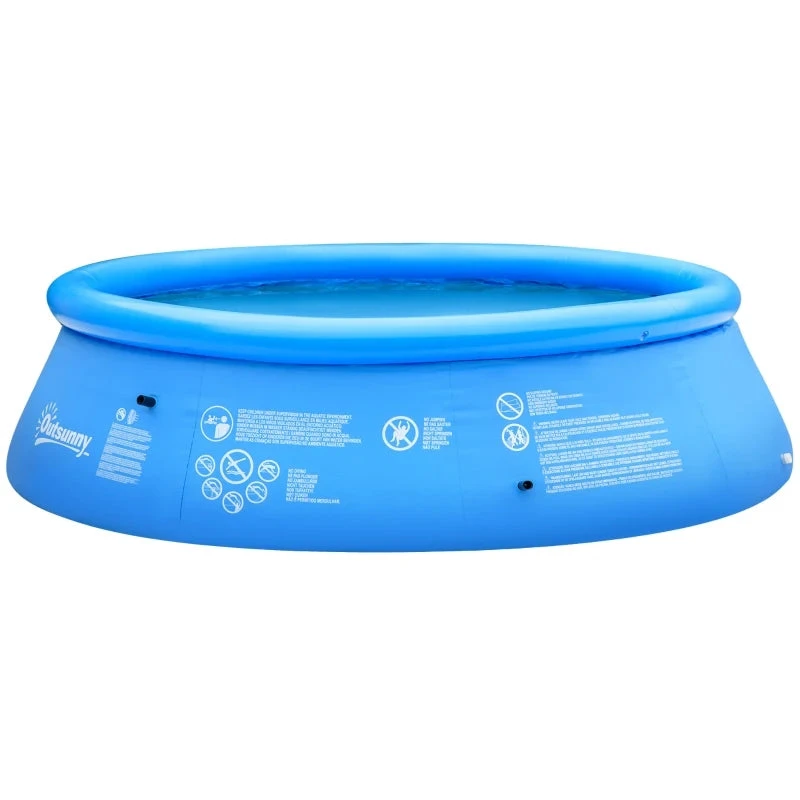 Outsunny Swimming Paddling Pool Round 274cm X 76cm - Blue 11 Outsunny Swimming Paddling Pool Round 274cm X 76cm - Blue - Image 11