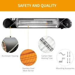 Outsunny 2000W Electric Patio Heater Wall Mounted Heater 14 Outsunny 2000W Electric Patio Heater Wall Mounted Heater -Home Furnishing Serie Shop g2fb1017edc6554c0