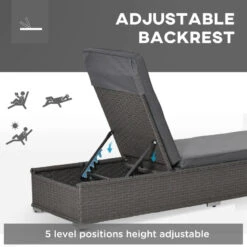 Outsunny Outdoor Rattan Lounger Set With Table - Grey -Home Furnishing Serie Shop gKWb10186bb7454bc jpg