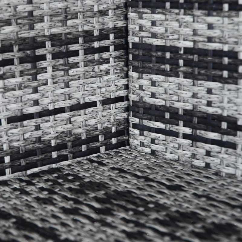 Outsunny Rattan Corner Sofa Set With Coffee Table - Grey 9 Outsunny Rattan Corner Sofa Set With Coffee Table - Grey - Image 9