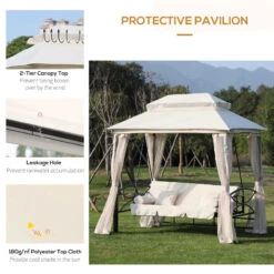 Outsunny Gazebo Swing Chair Bed - Beige -Home Furnishing Serie Shop gYlb101859ab6498d jpg