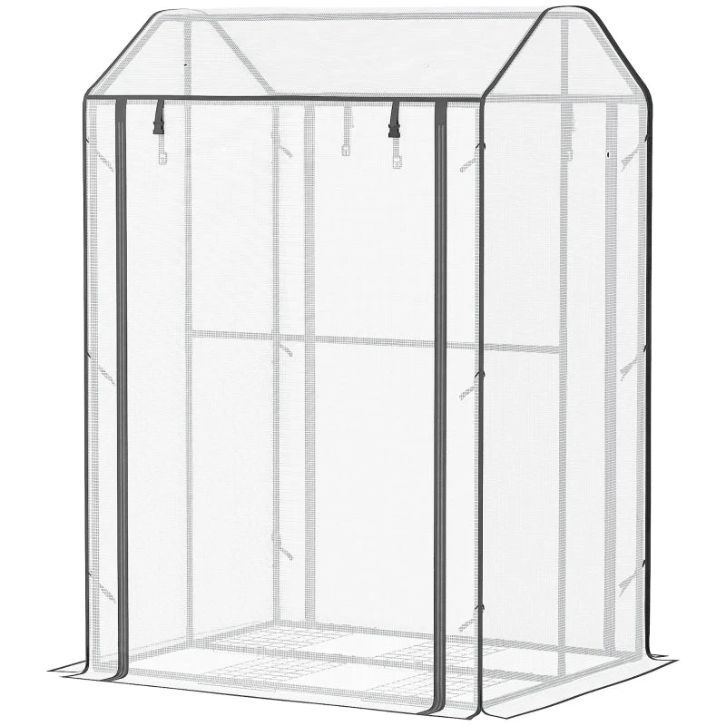 Outsunny Mini Greenhouse 100x80x150cm - White 11 Outsunny Mini Greenhouse 100x80x150cm - White - Image 11