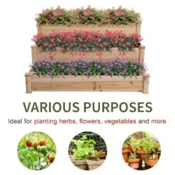 Outsunny Wooden Raised Bed 3-Tier Planter Kit Elevated Box Outdoor Stand -Home Furnishing Serie Shop grKb1017ee2cefc66
