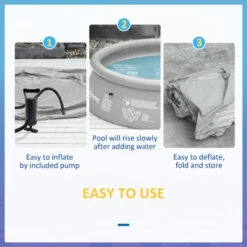 Outsunny Swimming Paddling Pool Round 274cm X 76cm - Grey -Home Furnishing Serie Shop h6e88c18035393b32 jpg