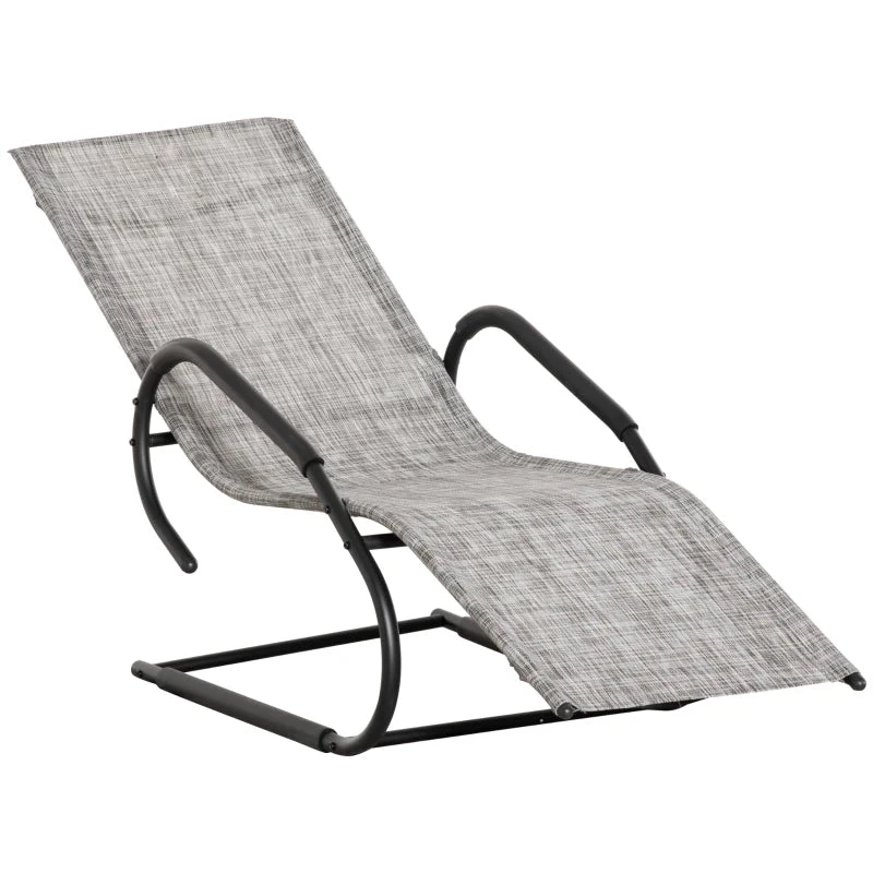 Outsunny Patio Lounge Chair - Grey 1 Outsunny Patio Lounge Chair - Grey