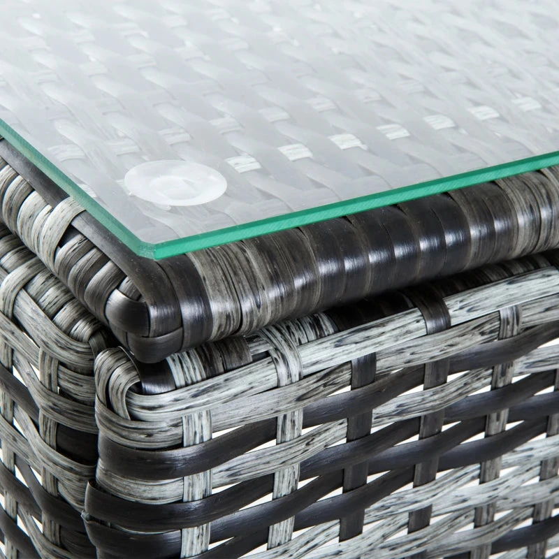 Outsunny Rattan Lounge Set With Side Table - Grey 11 Outsunny Rattan Lounge Set With Side Table - Grey - Image 11