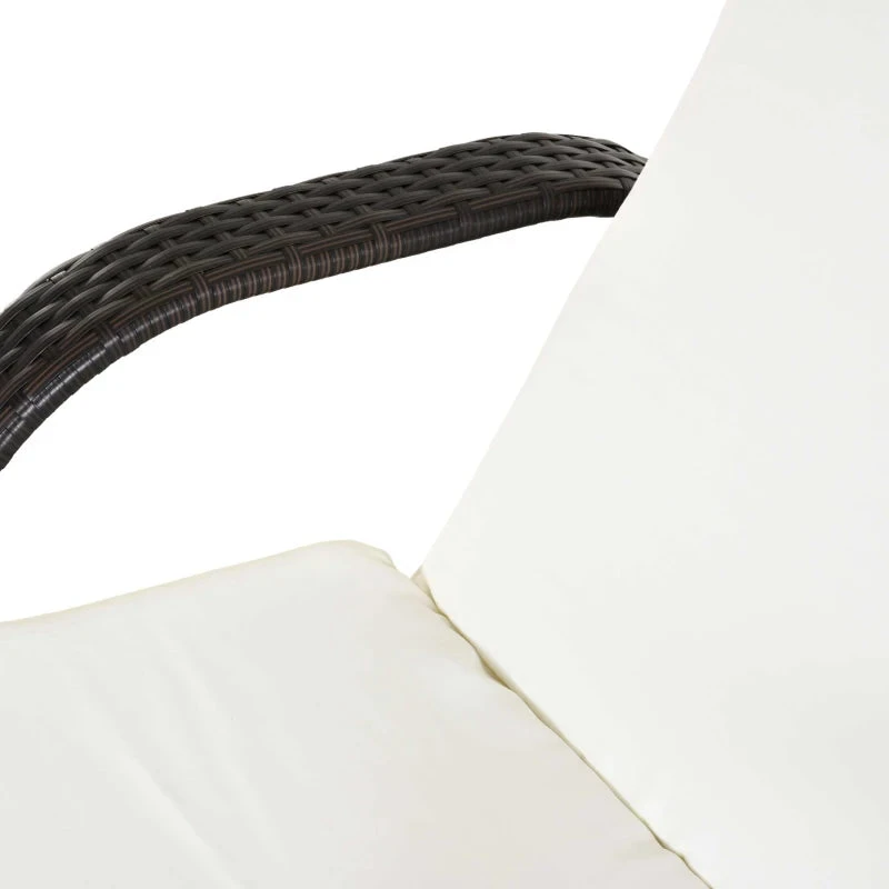 Outsunny Rattan Sun Lounger - Brown 11 Outsunny Rattan Sun Lounger - Brown - Image 11