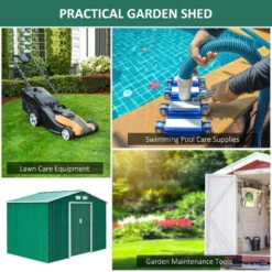 Outsunny Galvanised Metal Garden Shed 9ft X 6ft - Green 16 Outsunny Galvanised Metal Garden Shed 9ft X 6ft - Green -Home Furnishing Serie Shop i8Jb10188d3a6e87c jpg