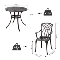 Outsunny Patio Cast Aluminium 5 PCS Dining Table & 4 Chairs Set Outdoor Garden Furniture 10 Outsunny Patio Cast Aluminium 5 PCS Dining Table & 4 Chairs Set Outdoor Garden Furniture -Home Furnishing Serie Shop jCQce617dc3c1dd29