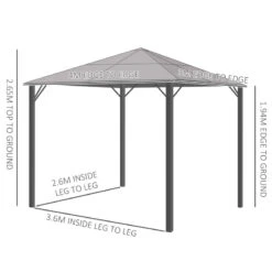 Outsunny Hardtop Gazebo With Aluminium Frame And Curtains 3 X 4m - Grey 13 Outsunny Hardtop Gazebo With Aluminium Frame And Curtains 3 X 4m - Grey -Home Furnishing Serie Shop jMD83517e906a854d jpg