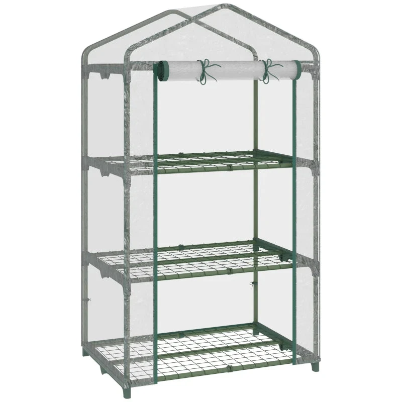 Outsunny Mini Greenhouse 3 Tier 69Lx49Wx125H Cm - Clear 1 Outsunny Mini Greenhouse 3 Tier 69Lx49Wx125H Cm - Clear