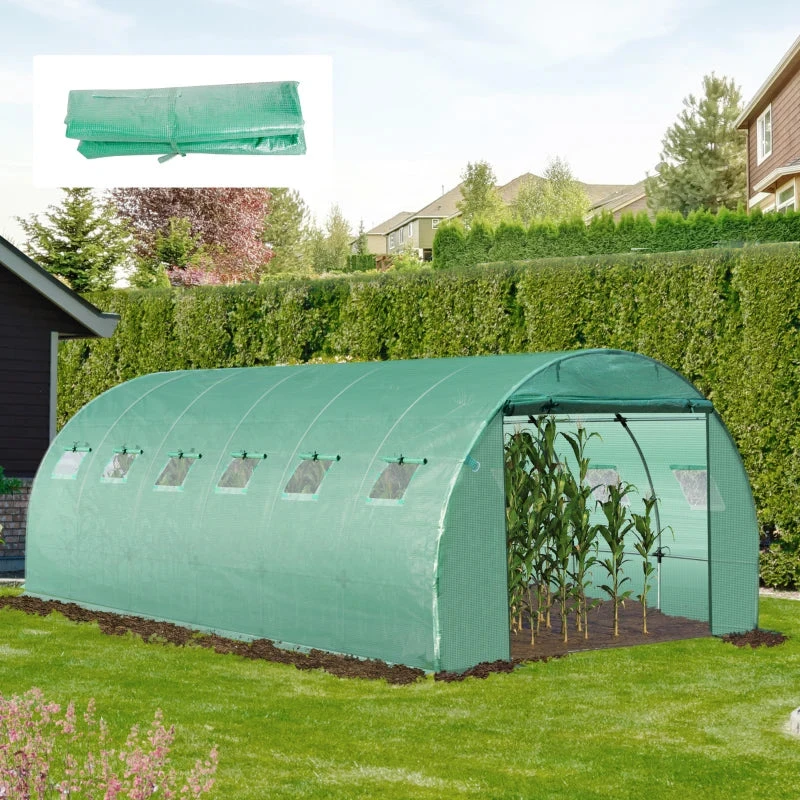 Outsunny Greenhouse Cover Replacement 6 X 3 X 2m - Green 11 Outsunny Greenhouse Cover Replacement 6 X 3 X 2m - Green - Image 11