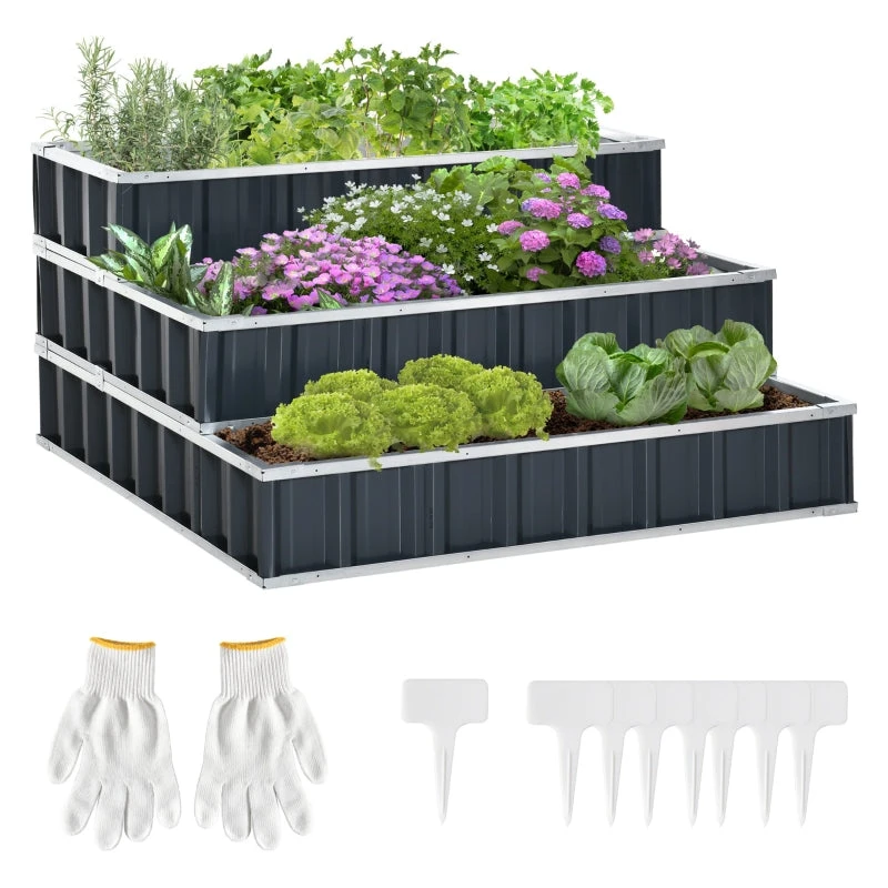 Outsunny 3 Tier Raised Garden Bed 1 Outsunny 3 Tier Raised Garden Bed