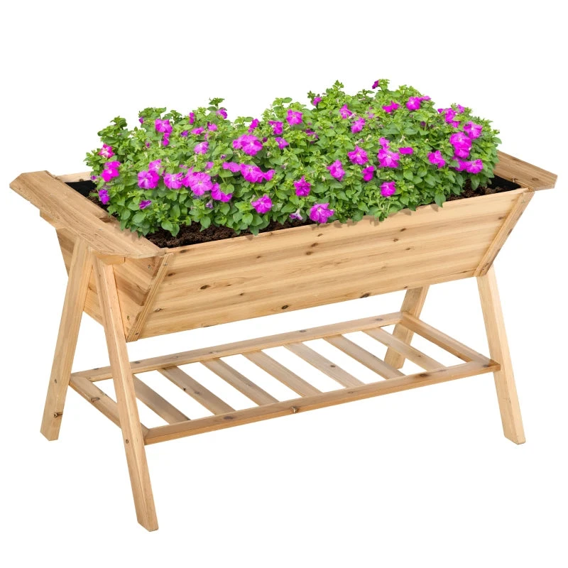 Outsunny Wooden Planter Garden Raised Bed 1 Outsunny Wooden Planter Garden Raised Bed