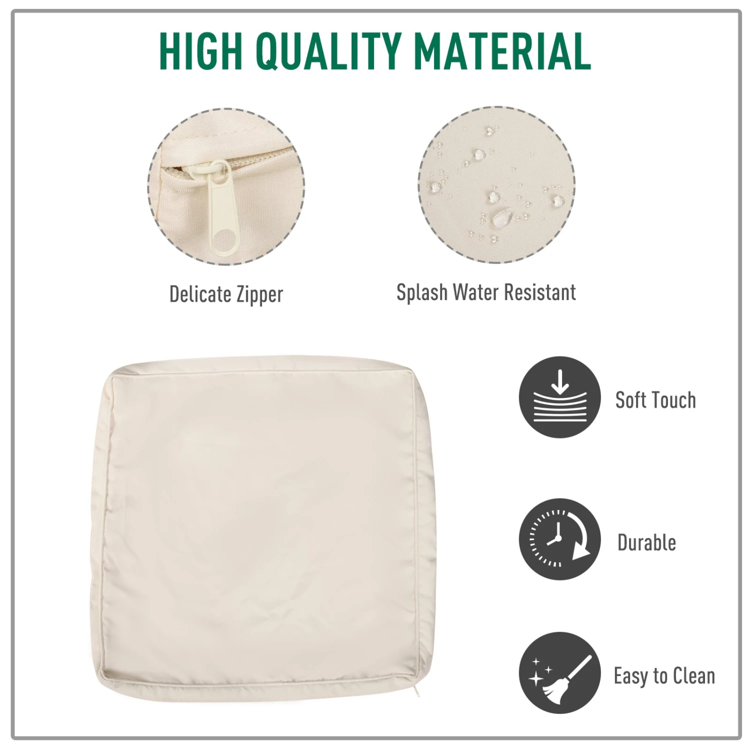 Outsunny-Rattan 6 Seat Cushion Replacement Set 2 Outsunny-Rattan 6 Seat Cushion Replacement Set - Image 2