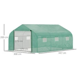 Outsunny Greenhouse Polytunnel 4.47x3x2m - Green -Home Furnishing Serie Shop kMi2ed17e70dafc66 jpg