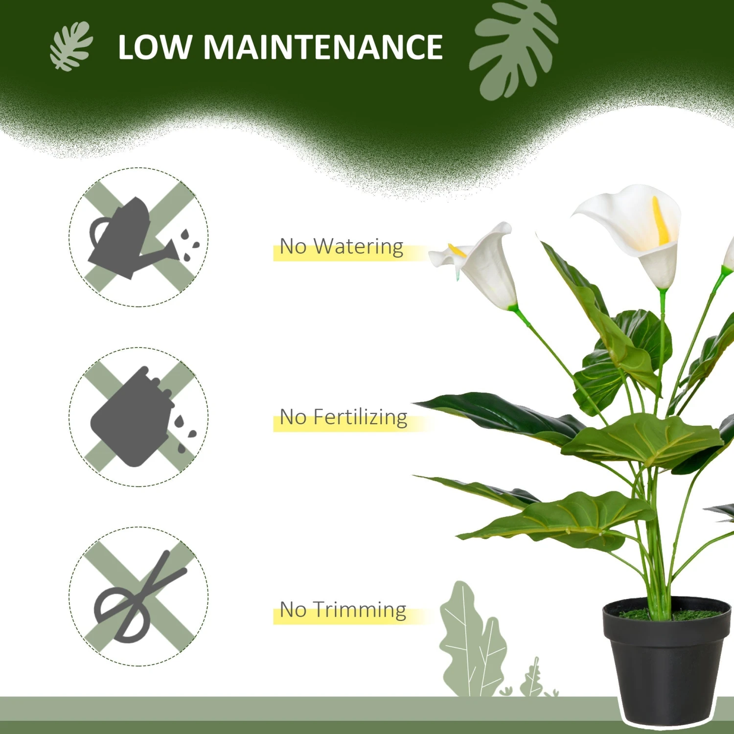 HOMCOM Calla Lily Flower - Artificial Plants 6 HOMCOM Calla Lily Flower - Artificial Plants - Image 6