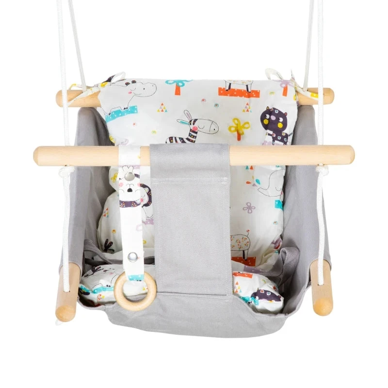 Outsunny Baby Swing Seat For Ages 6-36 Months - Grey 1 Outsunny Baby Swing Seat For Ages 6-36 Months - Grey