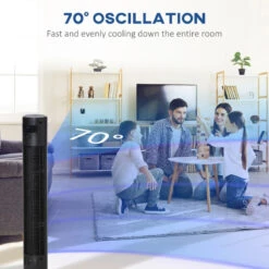 HOMCOM Tower Fan 46" Oscillating With Remote Control 117cm - Black -Home Furnishing Serie Shop kUH88c18017bcbffa jpg